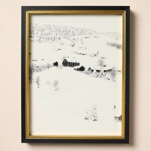 Hearth and Hand Snowy Mountain Cabin Framed Wall Art 11×14 Christmas Target 2025